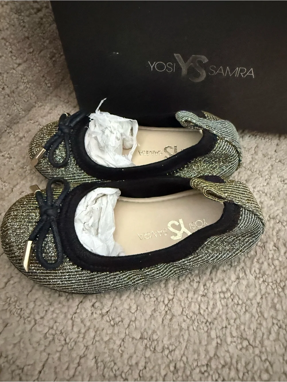 Yosi Samra NWT  Glitter Ballet Flats